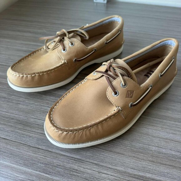 Sperry Top-Sider Plushwave 2 Eye Oatmeal Boat Shoes Men's Size Wide 9.5 W - Picture 1 of 9